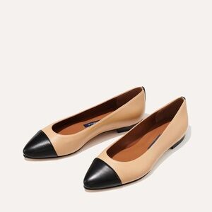 Margaux Captoe Pointe Nappa Dune and Black Cream